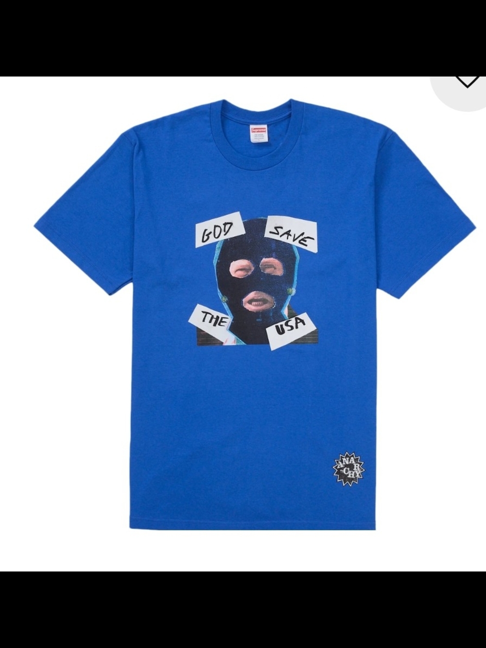 Supreme Blue God Save The USA Tee 💯% Authentic